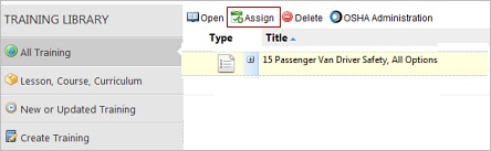 Training library assign